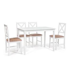 Обеденная группа на кухню Хадсон (стол + 4 стула) id 13693 pure white (белый 2-1) арт.13693 в Черкесске